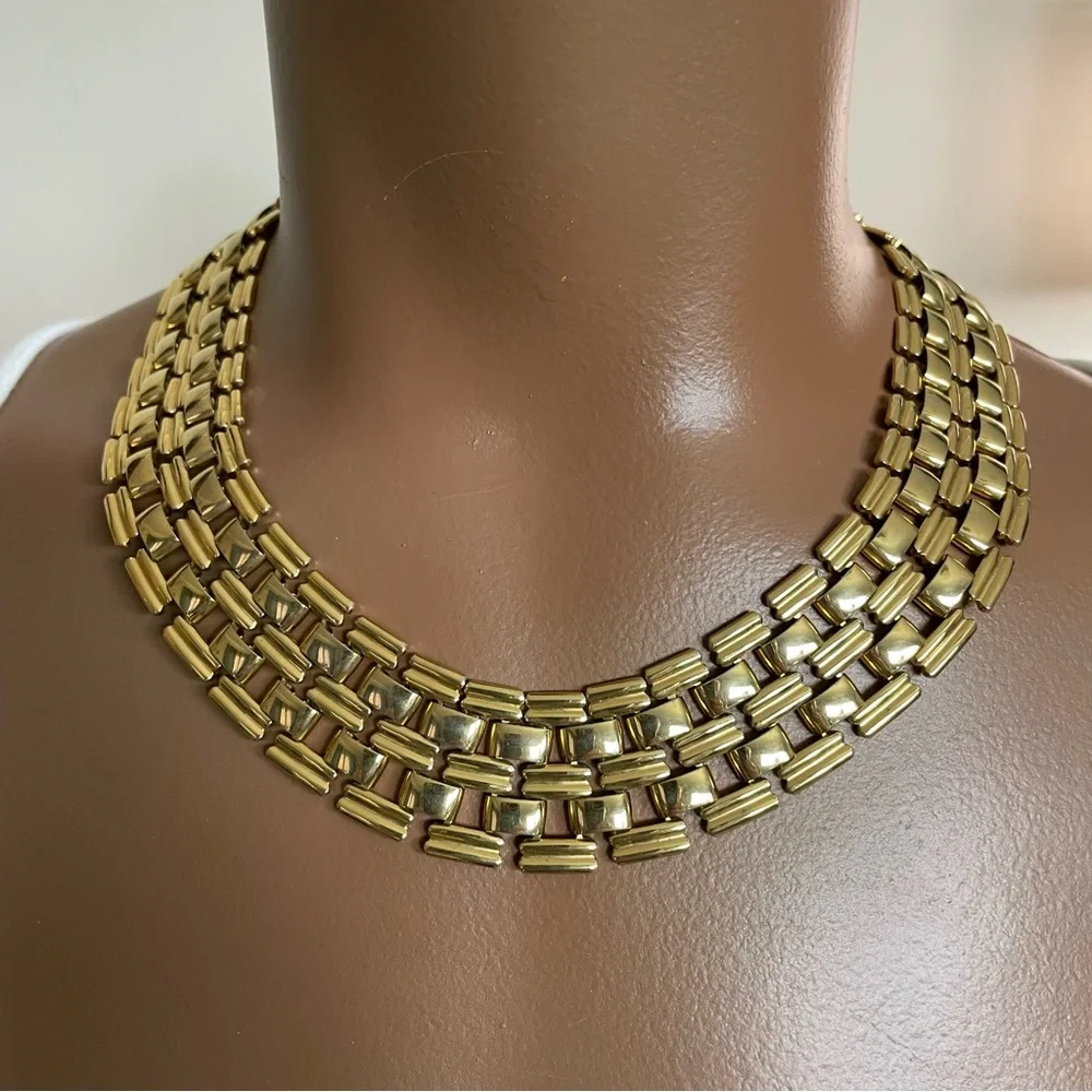 Women's GOLD-TONE Cleopatra Style CHOKER Costume NECKLACE 18